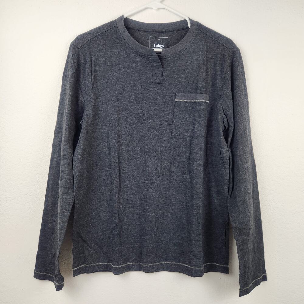 Lahgo Lunya Restore Long Sleeve Henley Shirt Size Small Gray NWOT